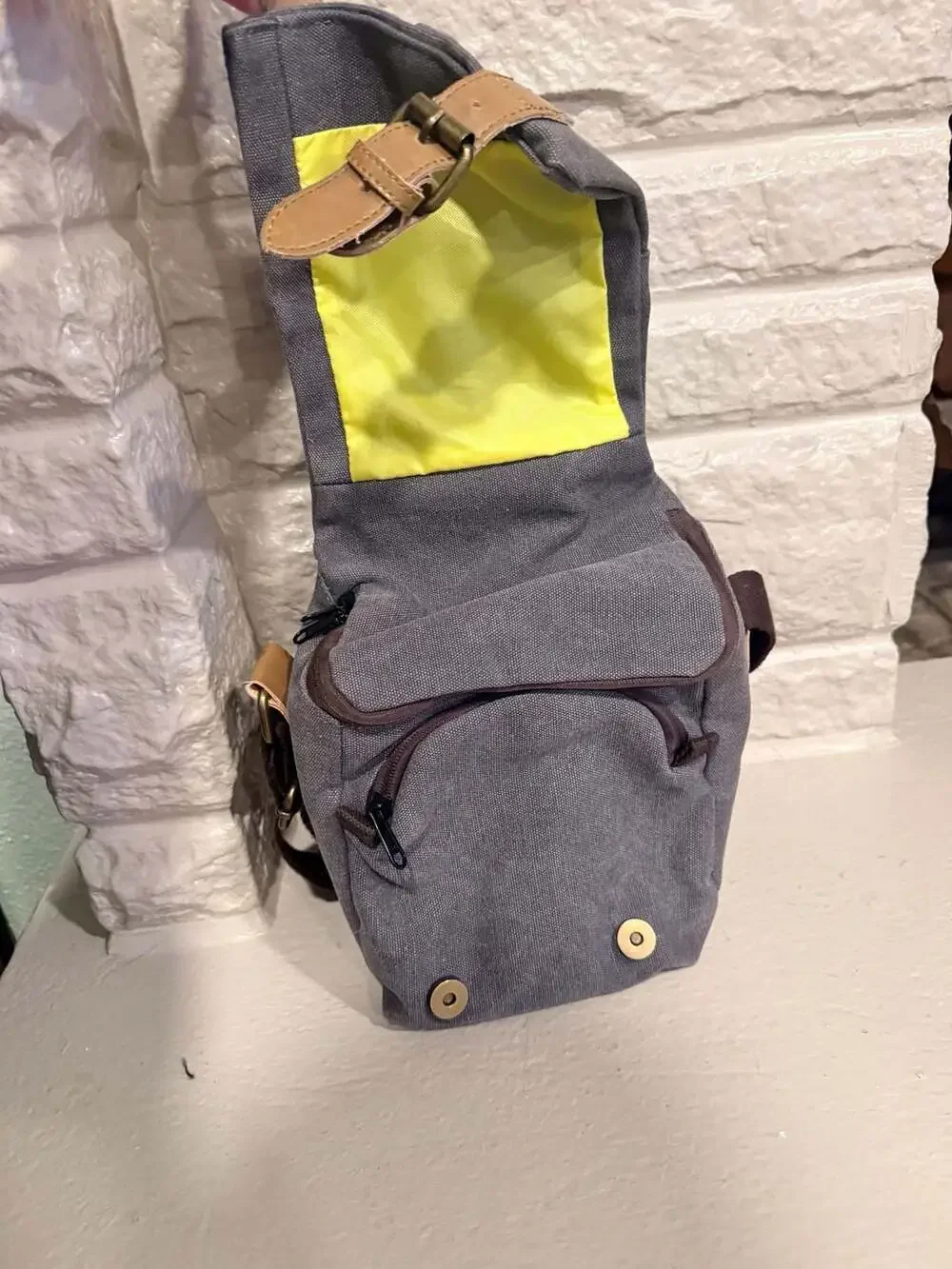 S-Zone Canvas and Leather Trim DSLR SLR Camera Shoulder Messenger Bag